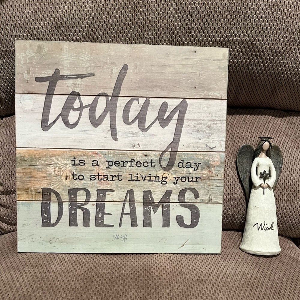 Rustic Multicolor Inspirational Wall Art and Angel decor
